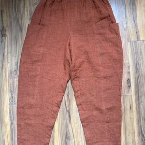 Mineral 100% linen in orange/brown women’s  Pants